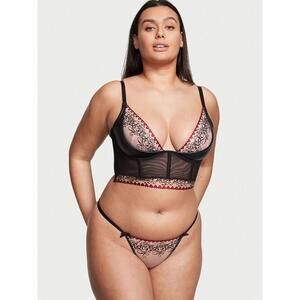 Victoria's Secret Love Letters Embroidery V-String Panty